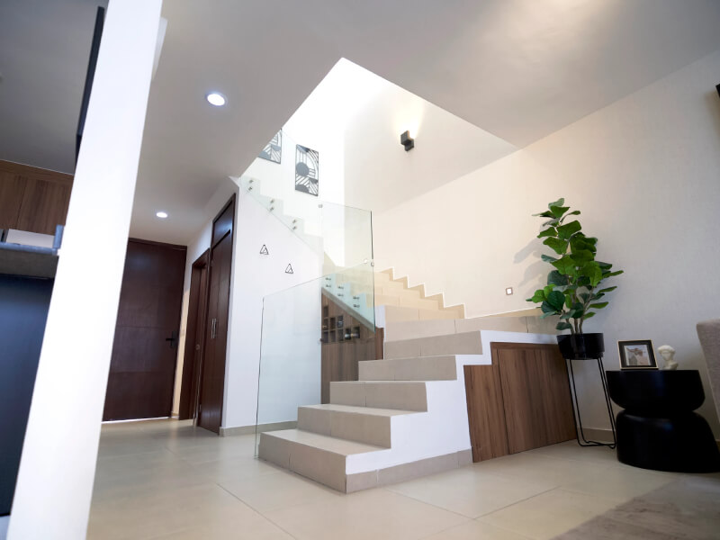Escaleras barandal cristal