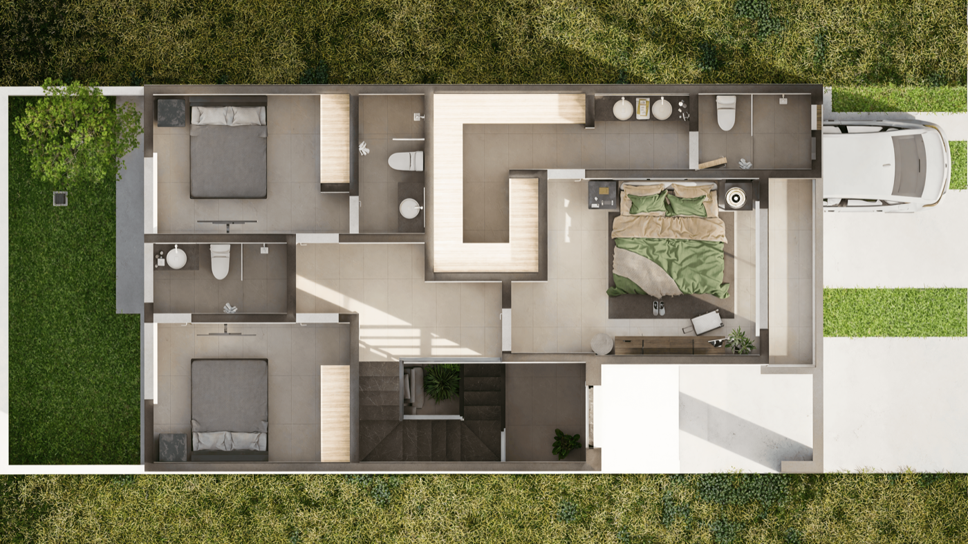 Planta alta del modelo Lumina