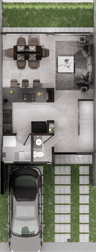 Planta baja del modelo Sanzio