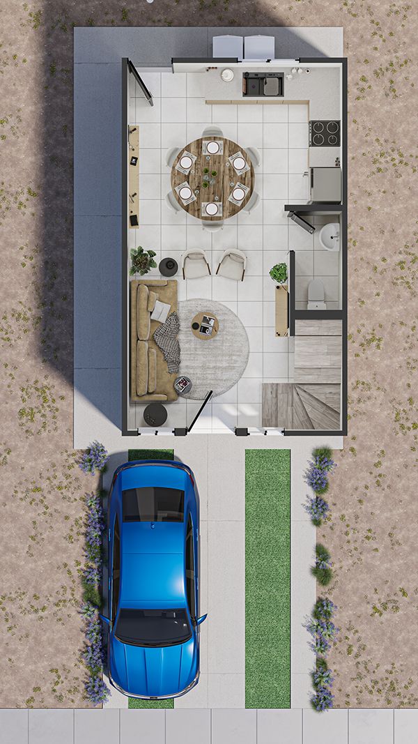 Planta baja del modelo Coral