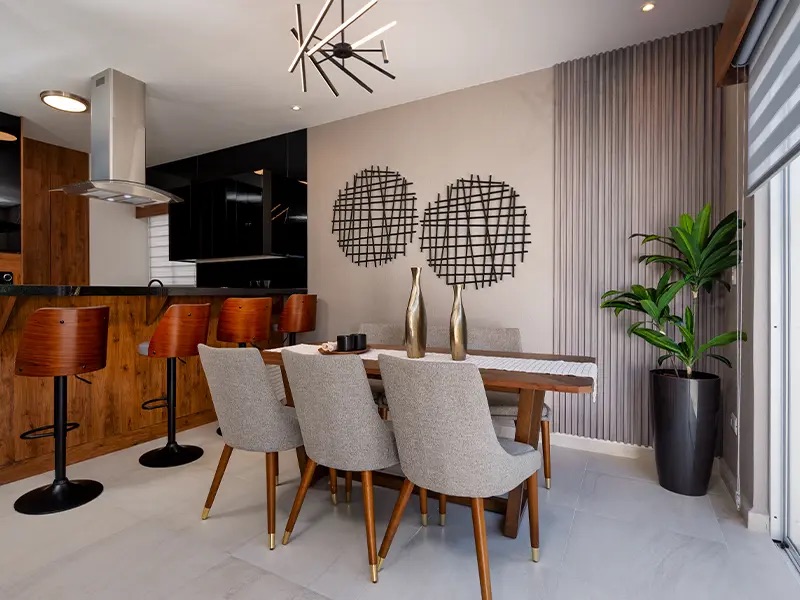 Comedor y cocina en el modelo Aura Elite 3N