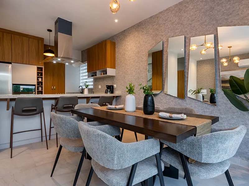 Comedor y cocina en el modelo Aura Elite 2N