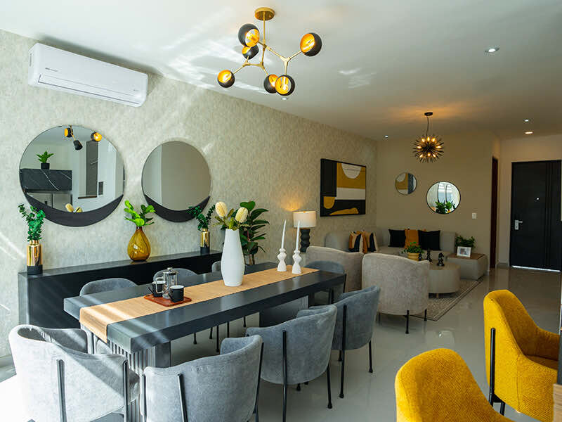 Sala con comedor del modelo Platino