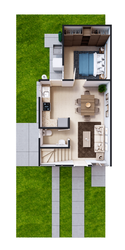 Planta baja del modelo Zafiro