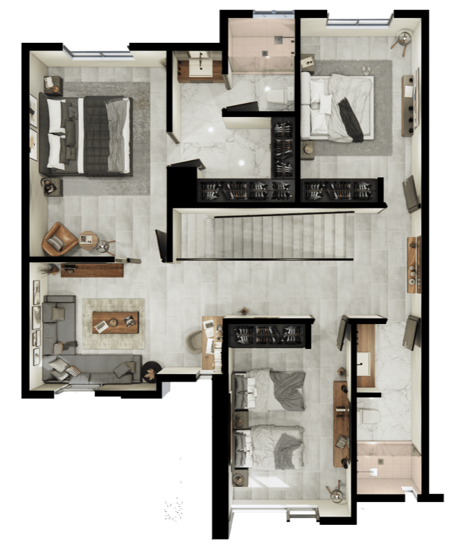 Planta alta del modelo Alameda