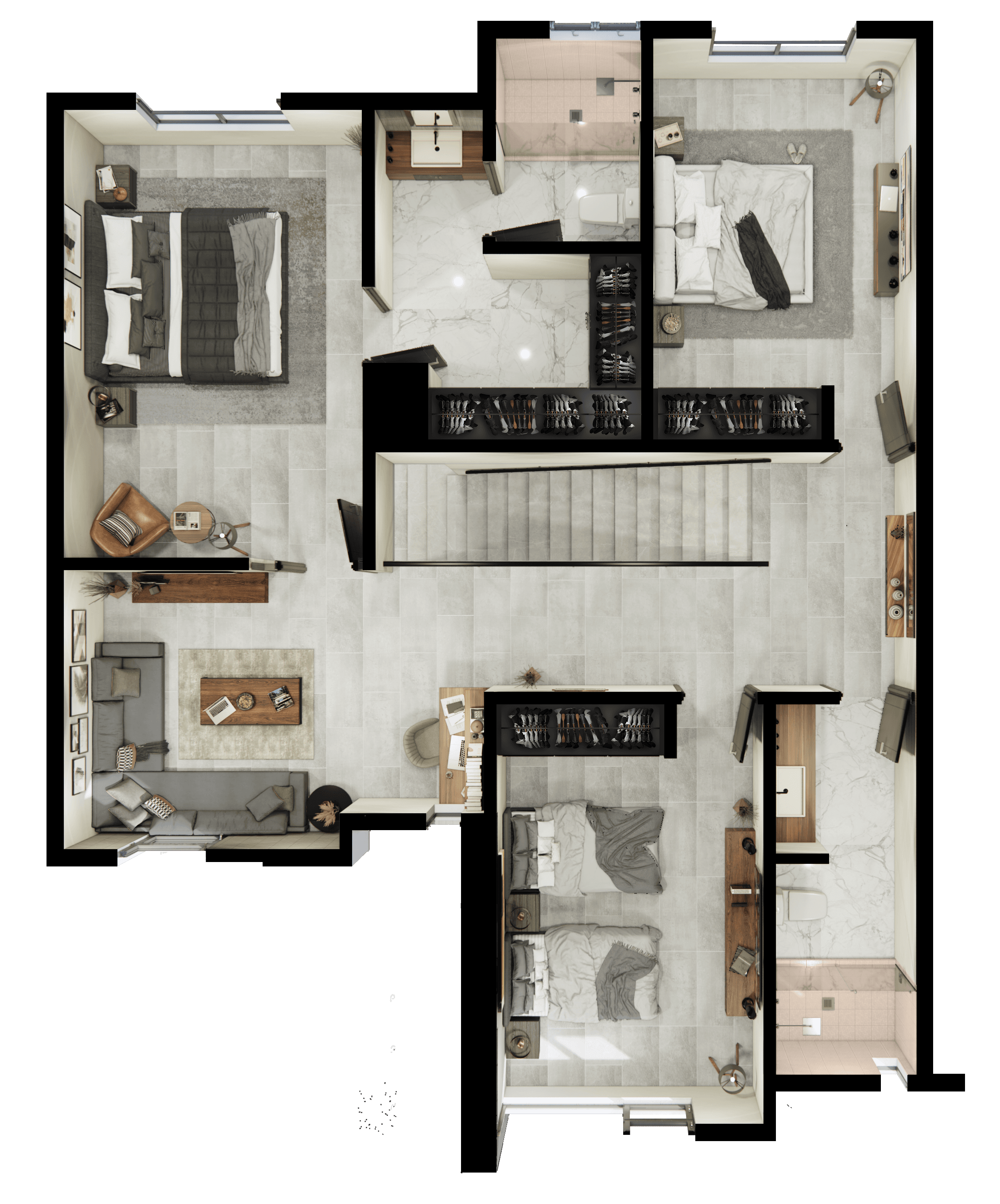 Planta alta del modelo Alameda