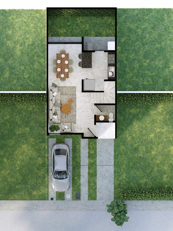 Planta baja del modelo Terrassa