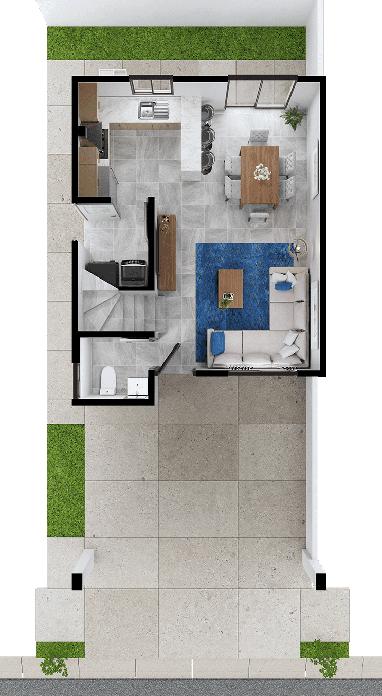 Planta baja del modelo Verona