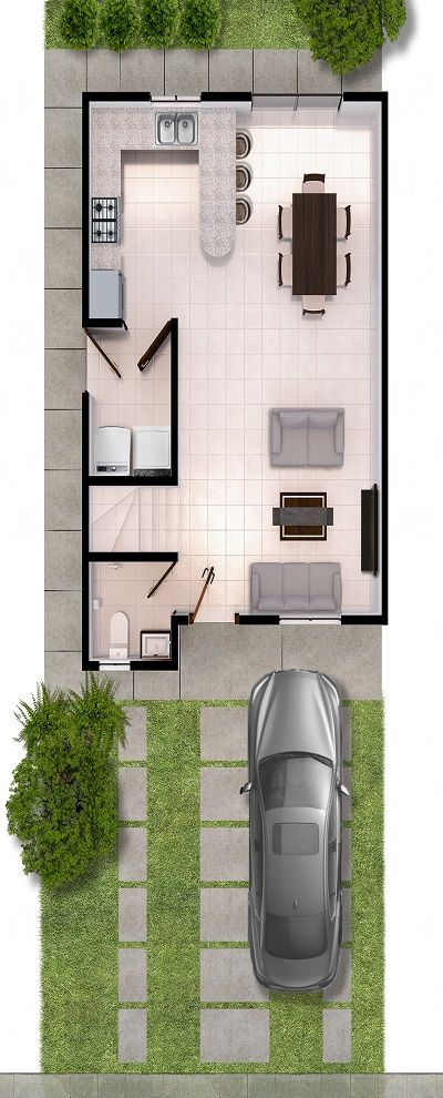 Planta baja del modelo Vernon