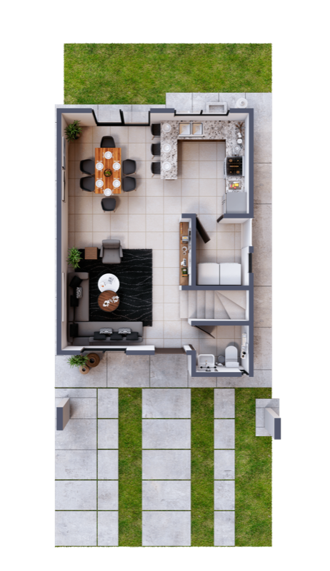 Planta baja del modelo Montreal