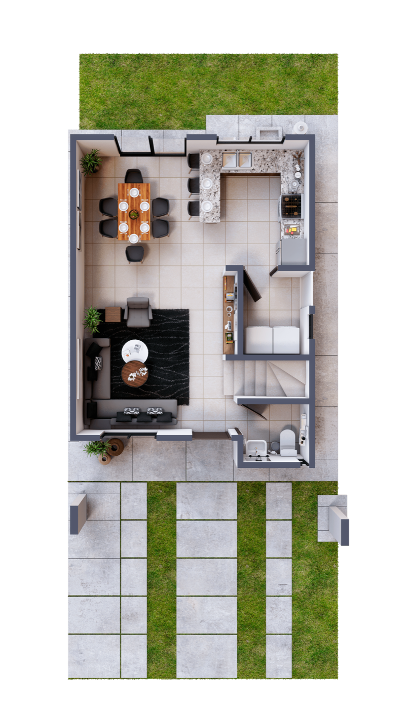 Planta baja del modelo Montreal