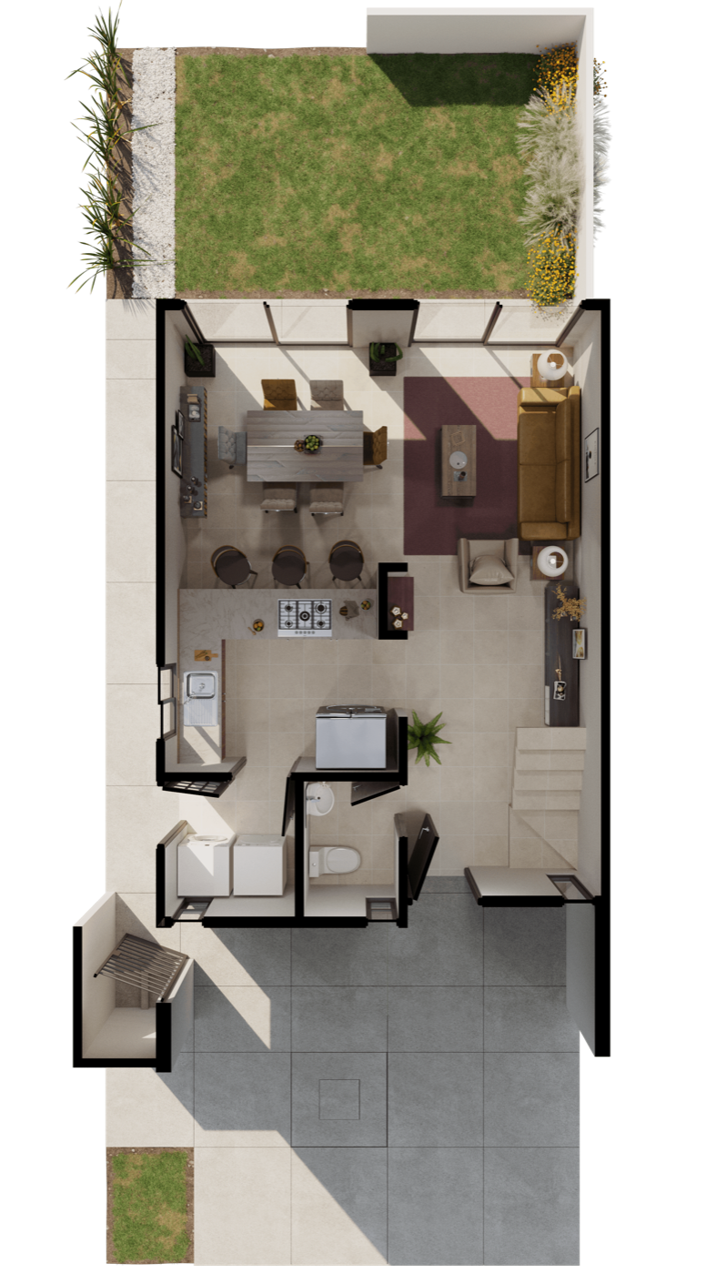 Planta baja del modelo Olimpia