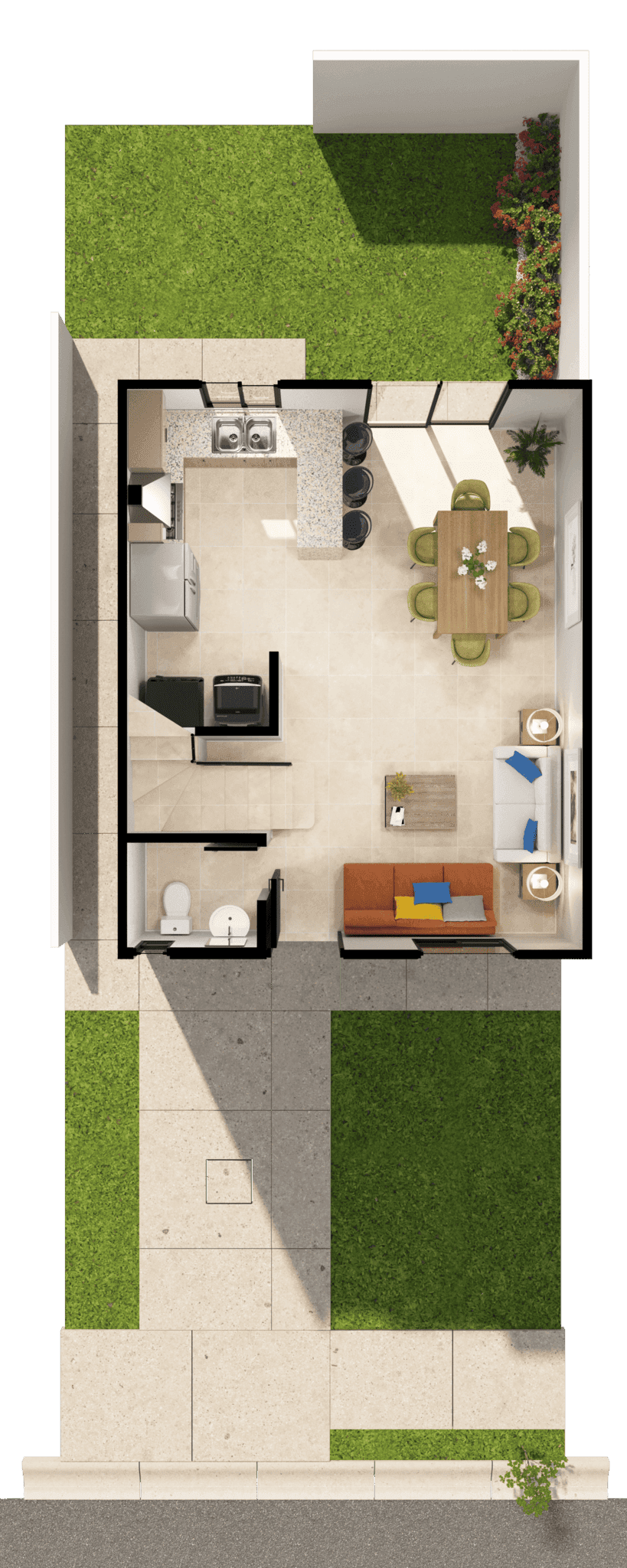 Planta baja del modelo Ciprés