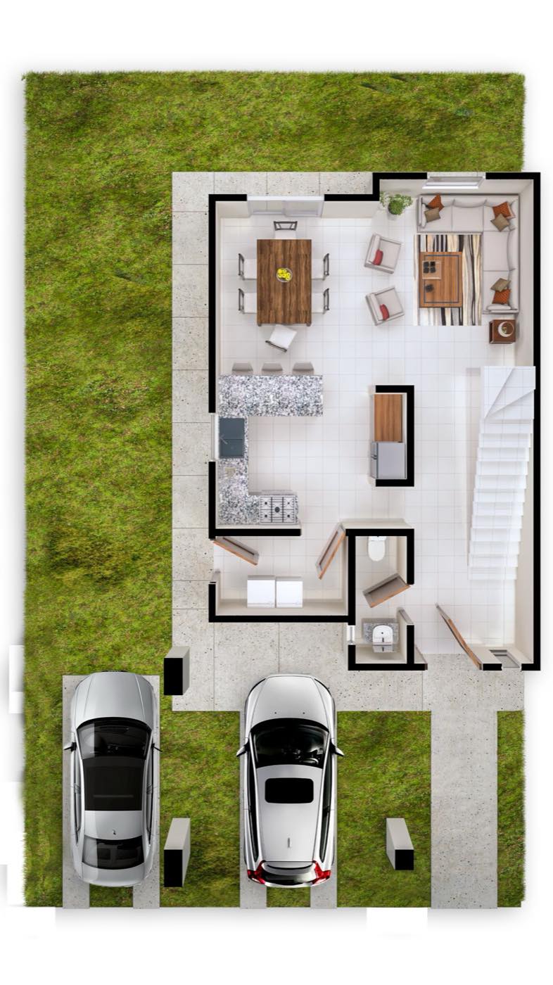 Planta baja del modelo Santiago