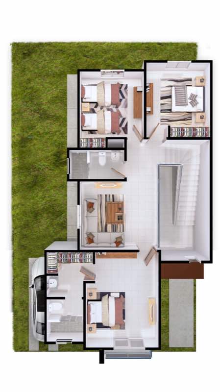 Planta alta del modelo Santiago