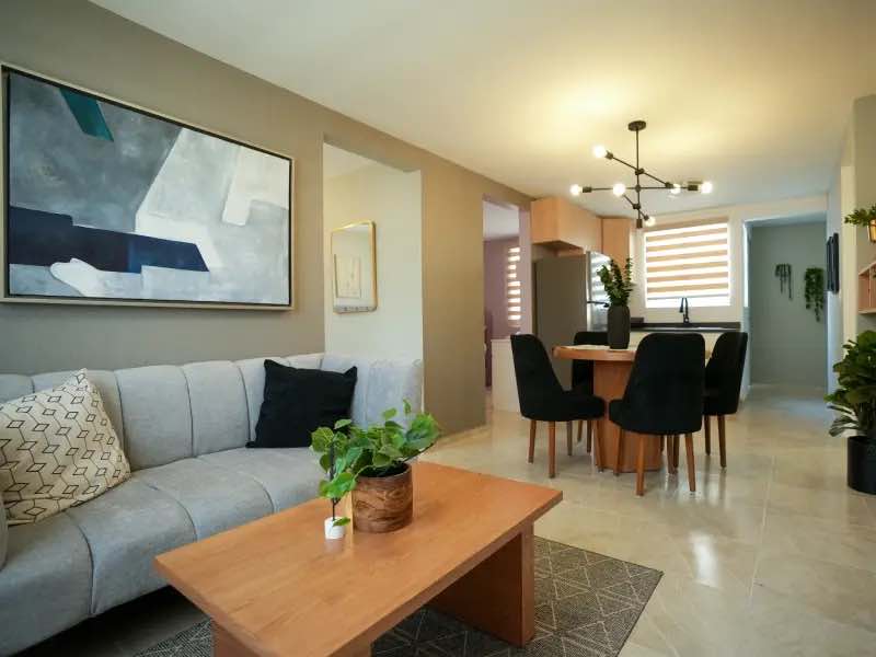Sala con comedor del modelo Antares