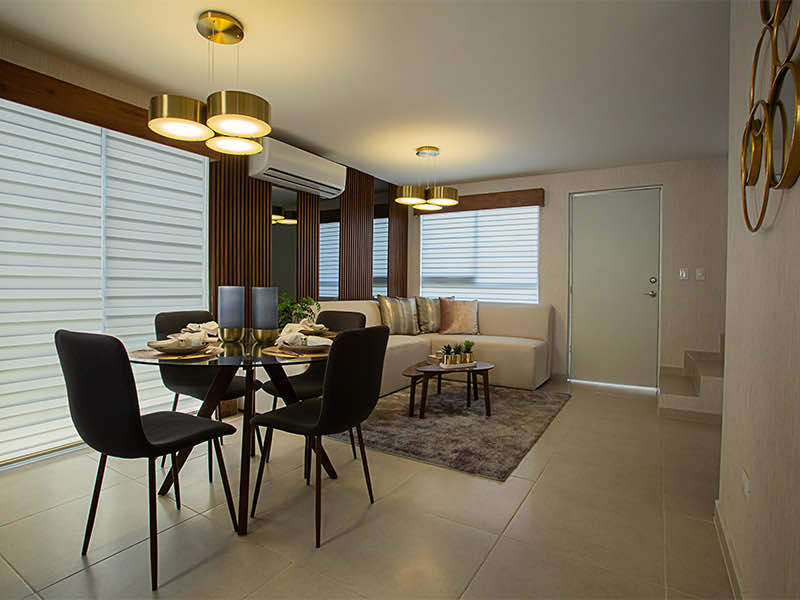 Comedor y sala del modelo Milán