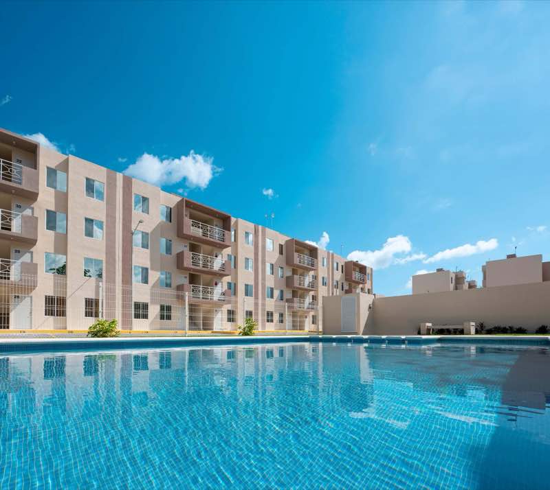 Fachada del modelo Departamento Itzé