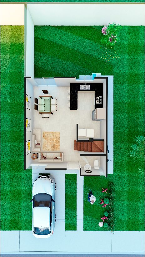 Planta baja del modelo Arlés