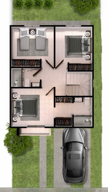 Planta alta del modelo Caoba