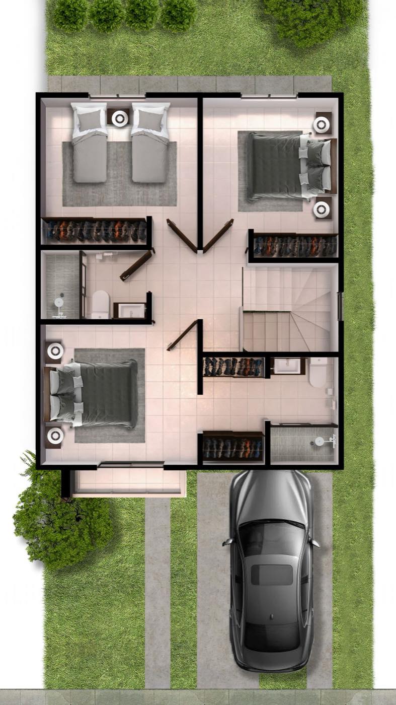 Planta alta del modelo Caoba