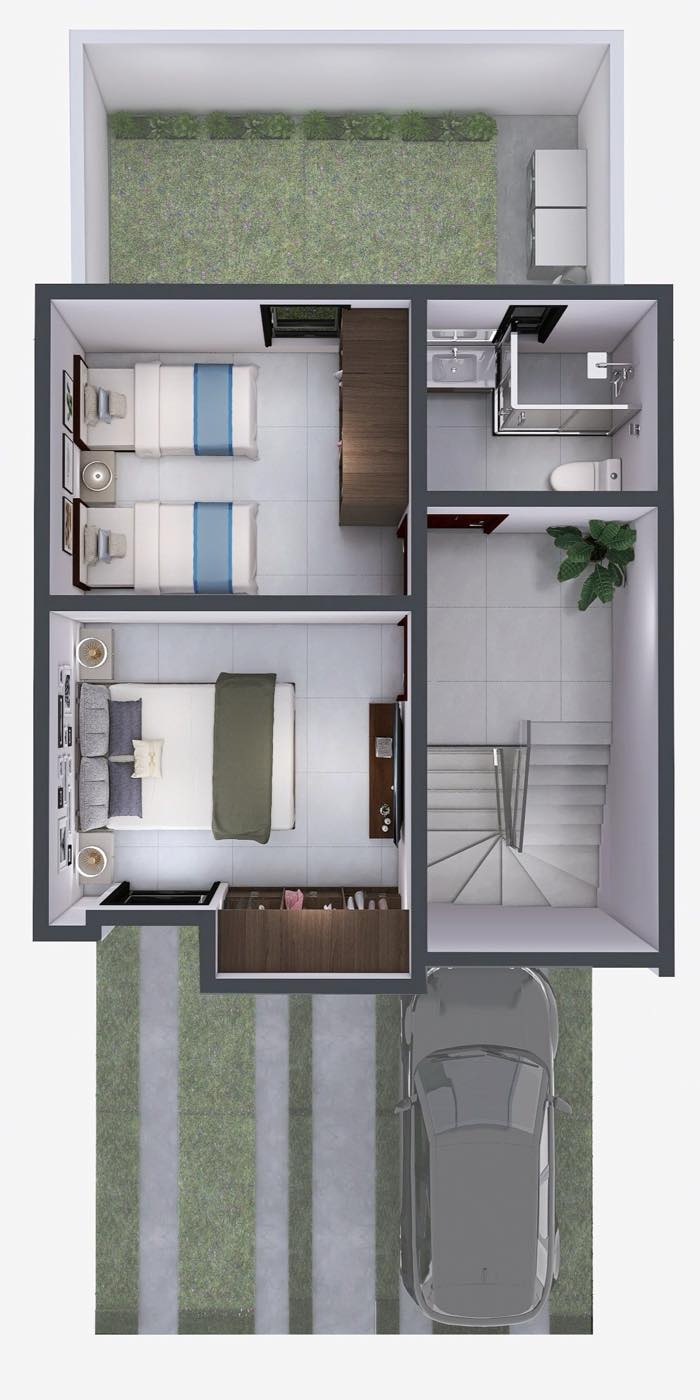 Planta alta del modelo Aqua