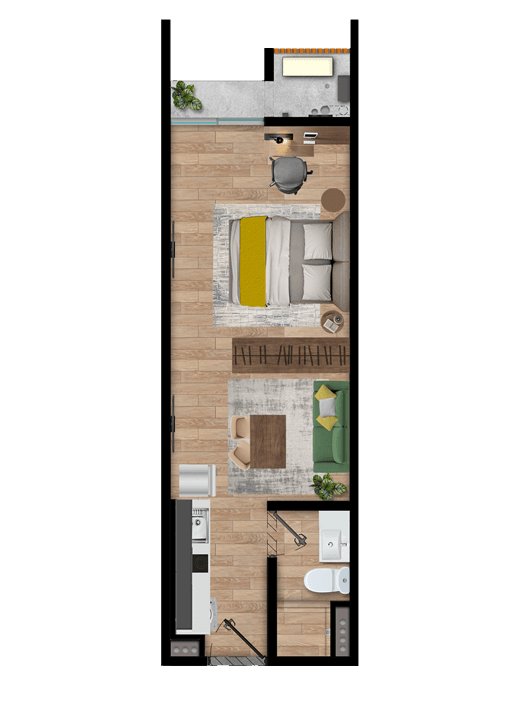 Planta baja del modelo Departamento A
