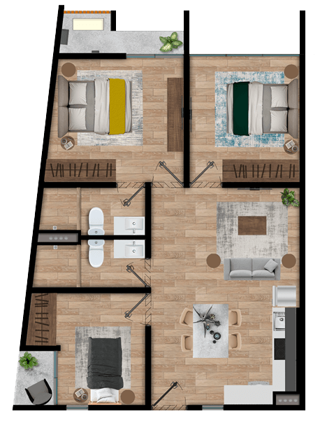 Planta baja del modelo Departamento G