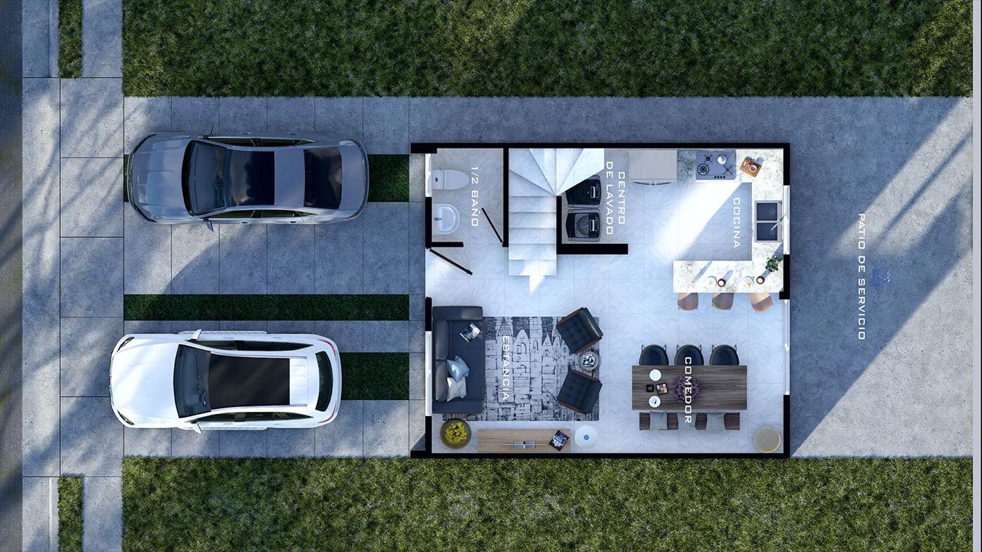 Planta baja del modelo Zaria