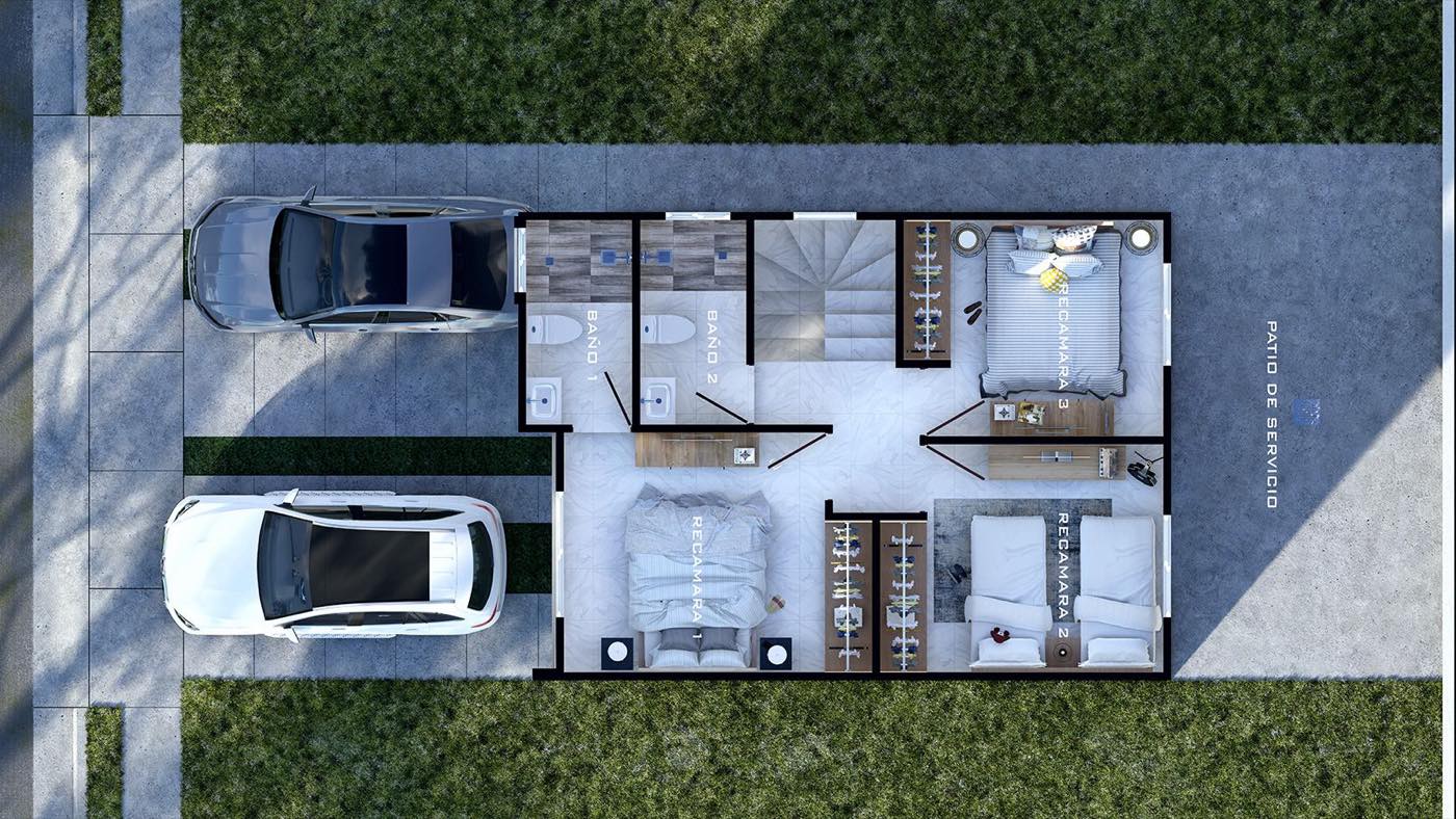 Planta alta del modelo Zaria