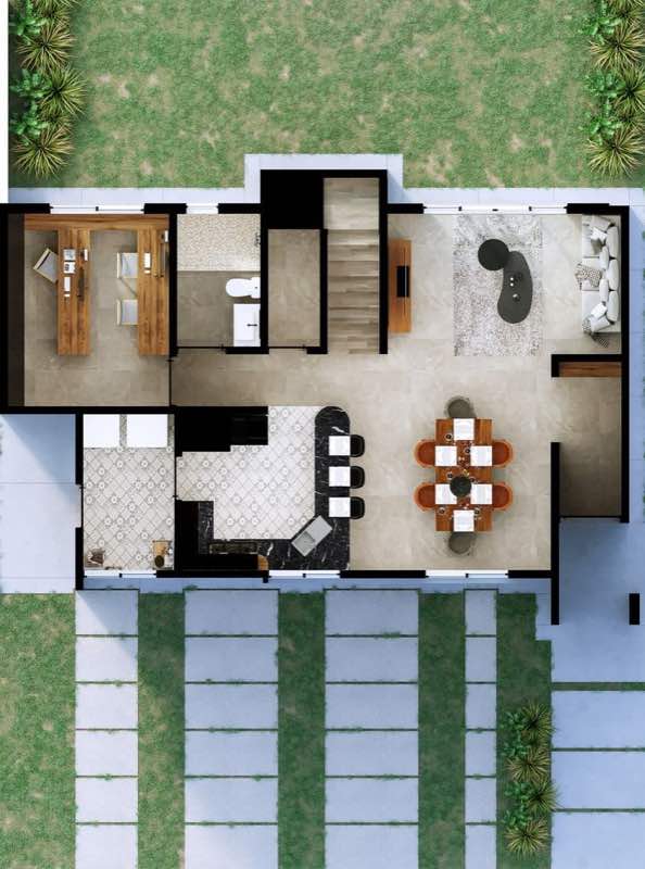 Planta baja del modelo Bareli