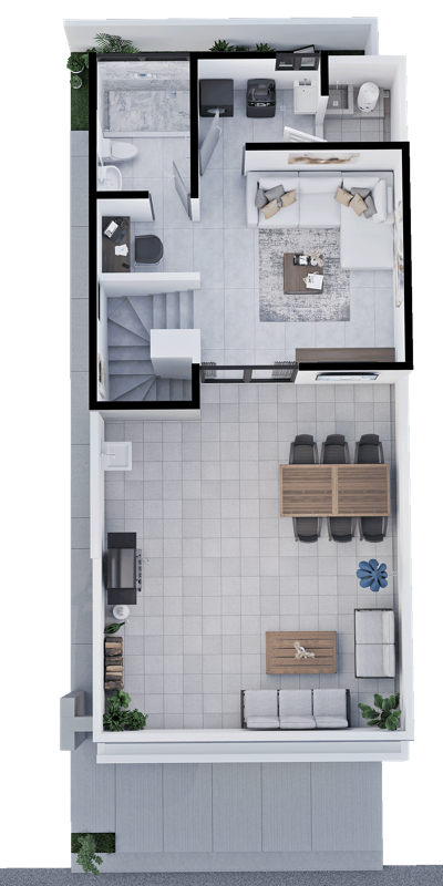 Roof garden del modelo Linaria