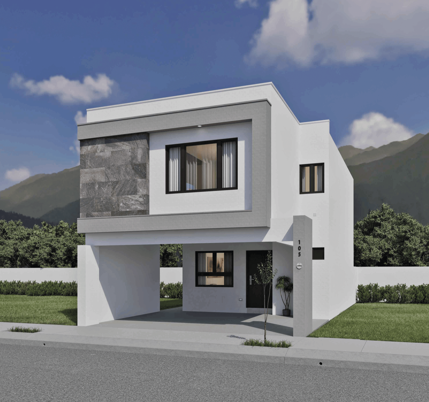 Fachada del modelo Olivo
