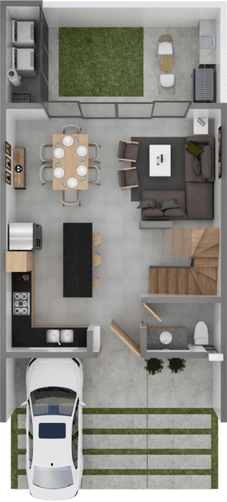 Planta baja del modelo Capri