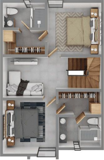 Planta alta del modelo Capri