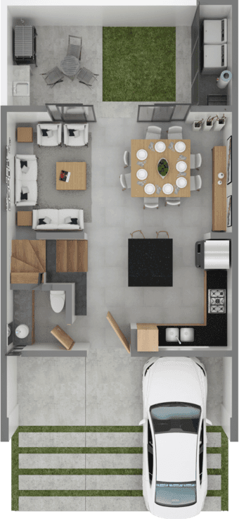 Planta baja del modelo Verona